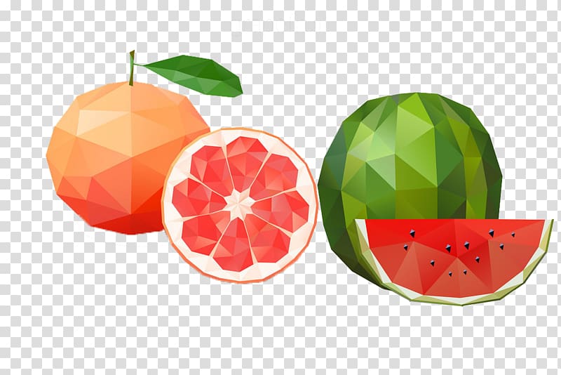 Pomelo Lemon Grapefruit Tangelo Tangerine, Watermelon Pomegranate element transparent background PNG clipart