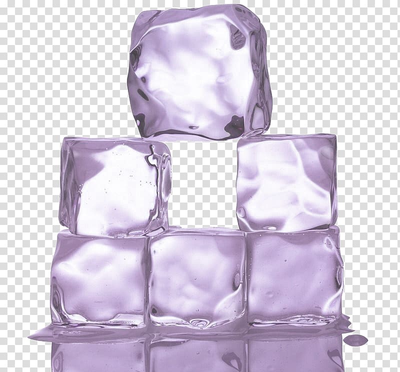 Ice cream Ice cube Clear ice Flake ice, Lavender ice-free buckle material transparent background PNG clipart