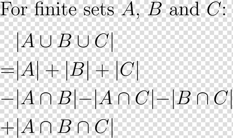 Inclusion–exclusion principle Probability theory Intersection Union Set, Binomial Coefficient transparent background PNG clipart