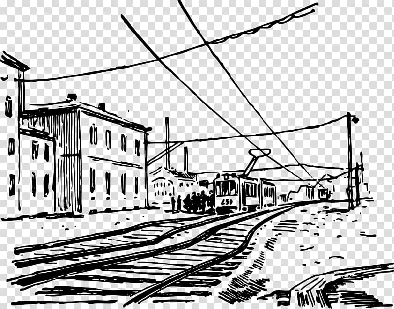 Railroad track silhouettes. Railway tracks cartoon Stock Vector by ©zozu  100531042
