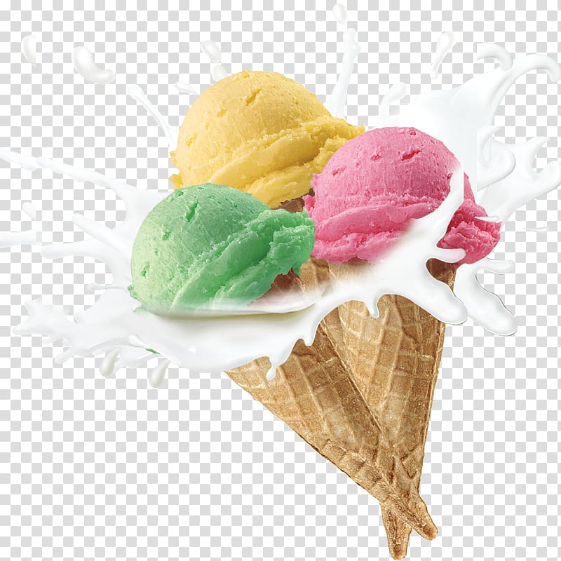 assorted-color ice creams, Ice cream cone Smoothie Neapolitan ice cream, Tri-color ice cream transparent background PNG clipart