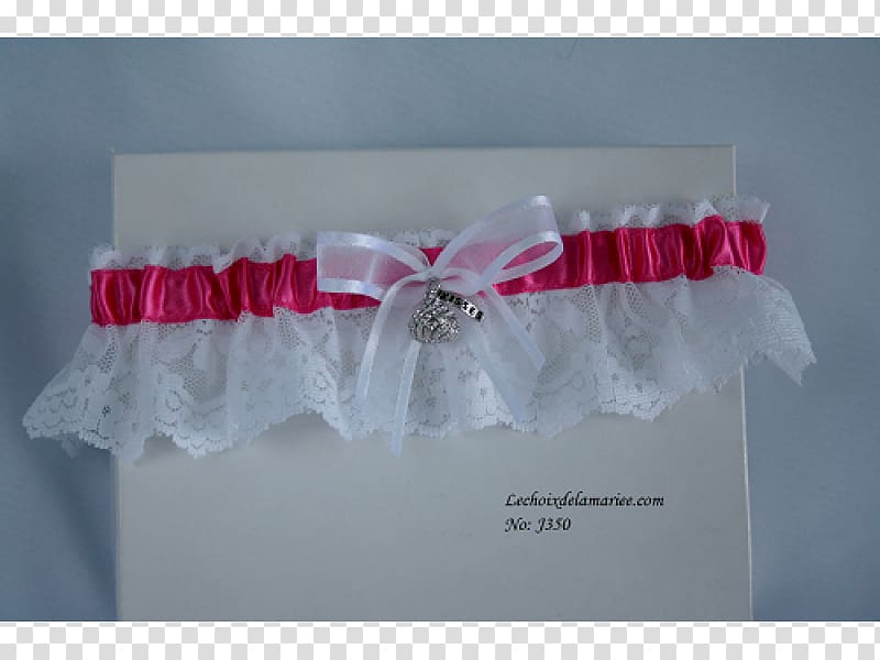 White Ribbon Garter Fuchsia Bride, ribbon transparent background PNG clipart