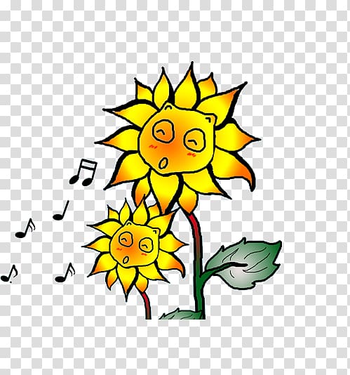 Visual arts , Singing sunflower transparent background PNG clipart