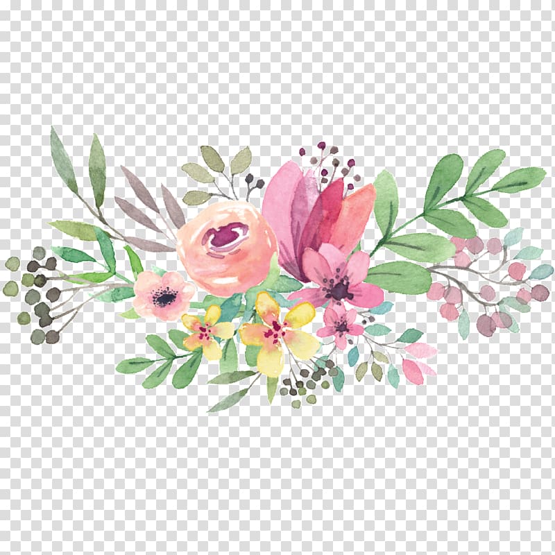 watercolor flowers transparent background PNG clipart
