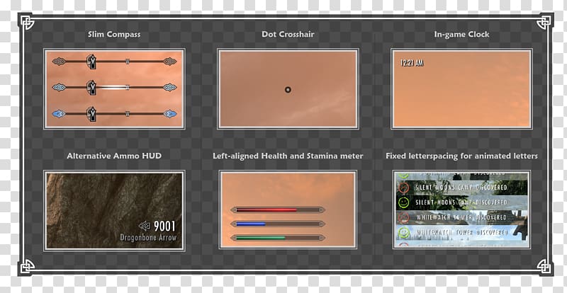User interface HUD The Elder Scrolls V: Skyrim Keyboard shortcut Screenshot, Nexus Mods transparent background PNG clipart
