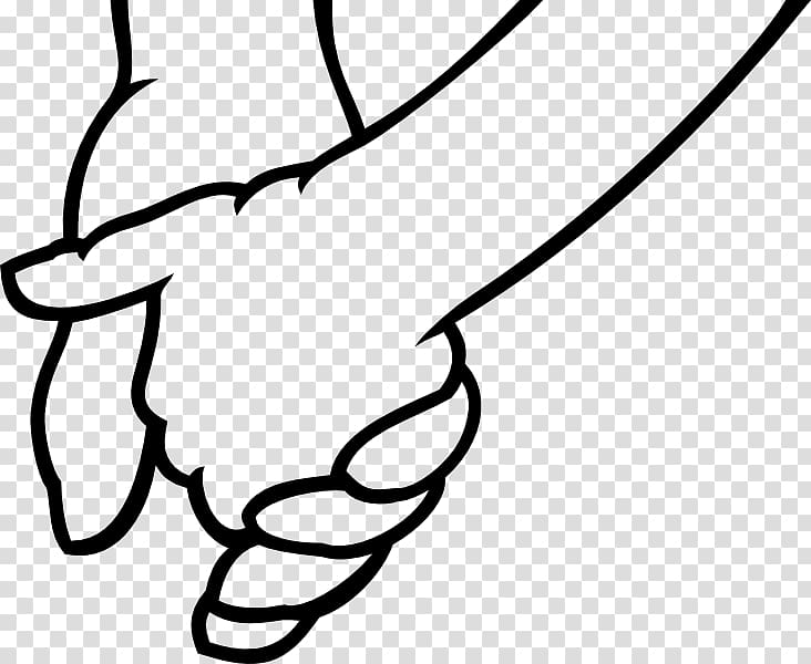 Hand Black and white Line art Cartoon , holding hands transparent background PNG clipart