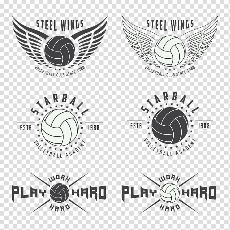 Volleyball Logo Illustration, Wings volleyball logo transparent background PNG clipart