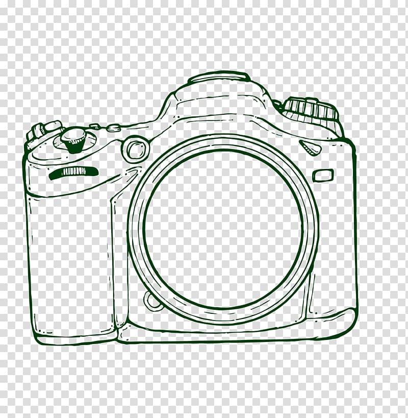 DSLR camera illustration, Drawing Camera, Hand-drawn camera transparent background PNG clipart
