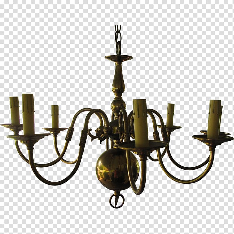 Chandelier Candlestick Brass Ruby Lane, Brass transparent background PNG clipart