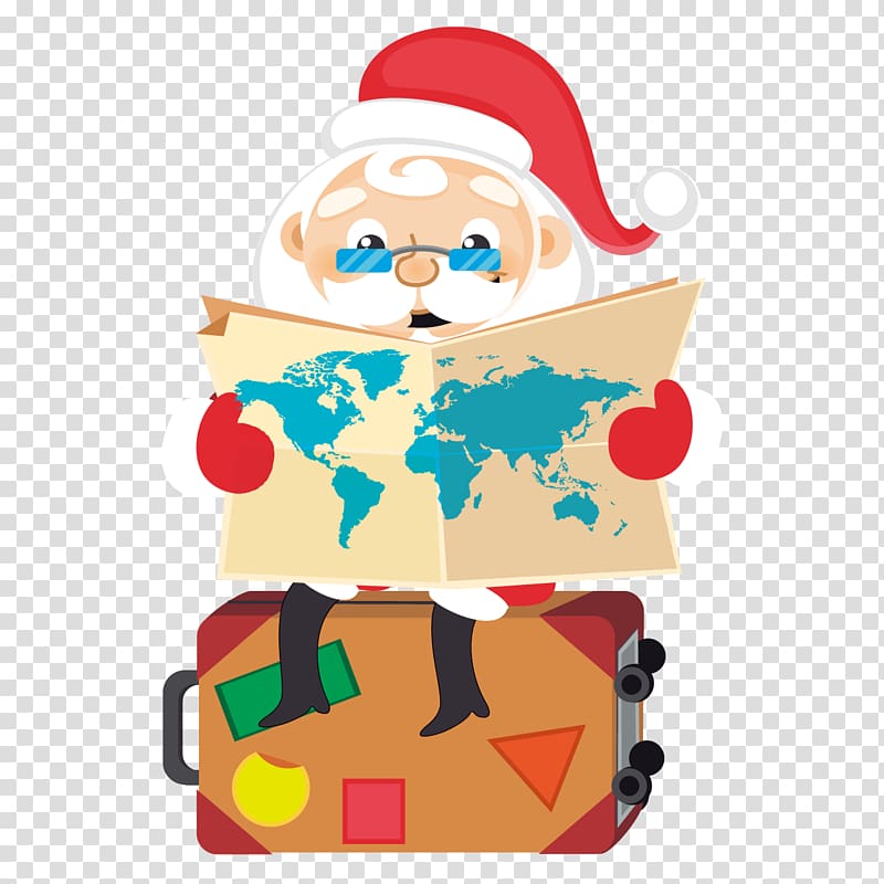 Santa Claus Christmas , Cartoon Santa Claus sitting transparent background PNG clipart