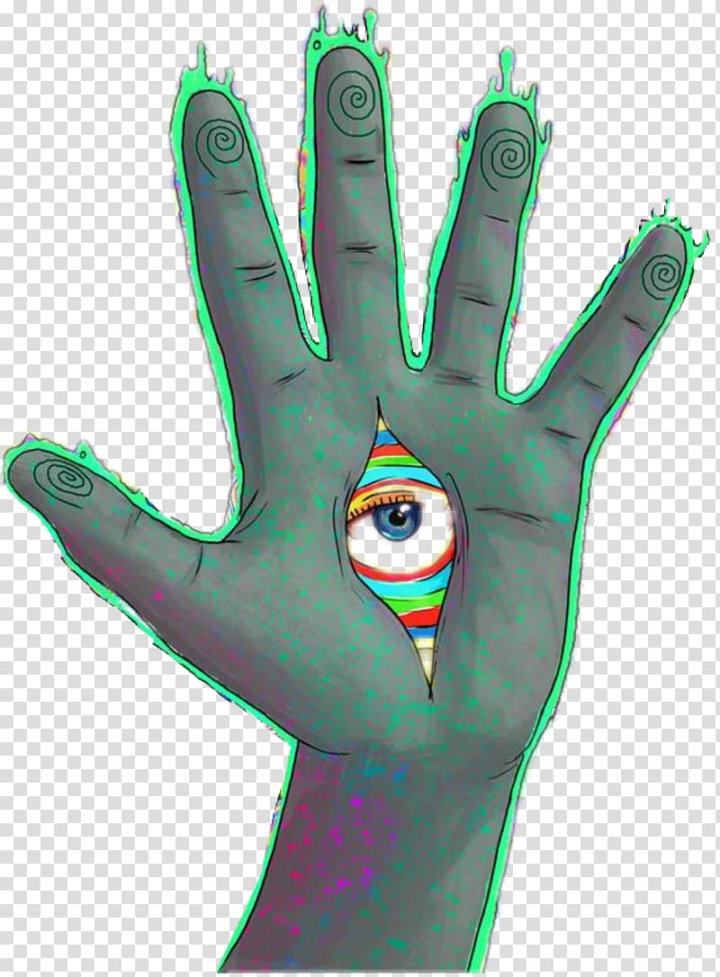 human hand with eye illustration, Hand Art Aesthetics Finger Thumb, Aesthetic transparent background PNG clipart