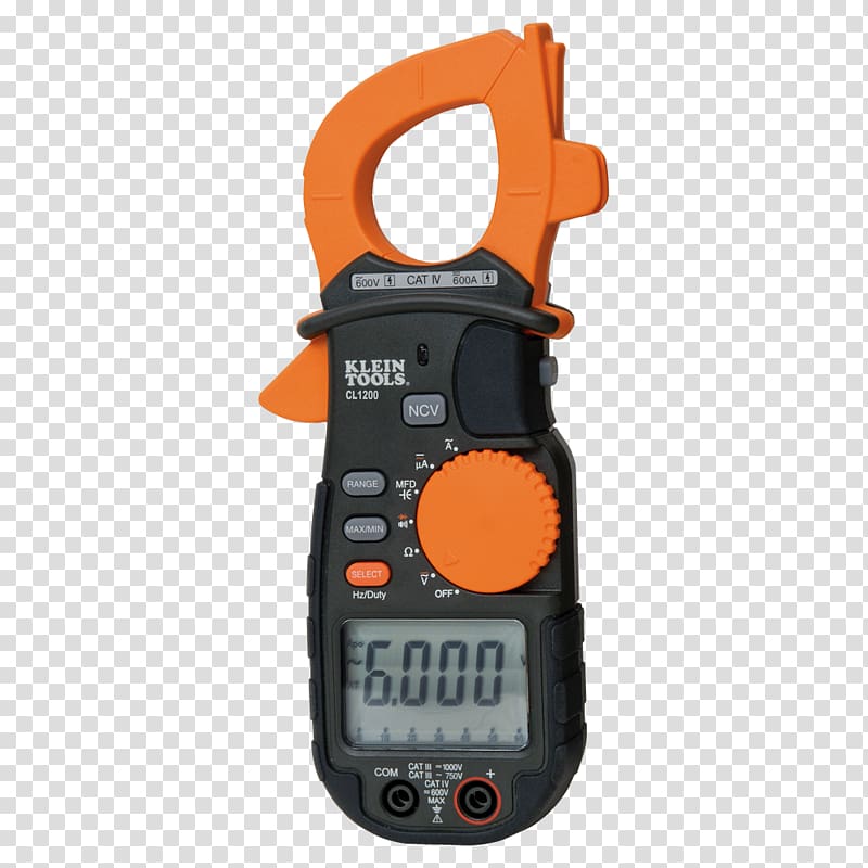 Current clamp Multimeter Klein Tools True RMS converter, Auto Meter Products, Inc. transparent background PNG clipart