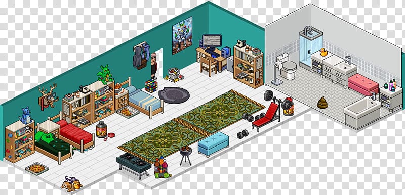 Habbo Sulake Room Game University, Dorm room transparent background PNG clipart