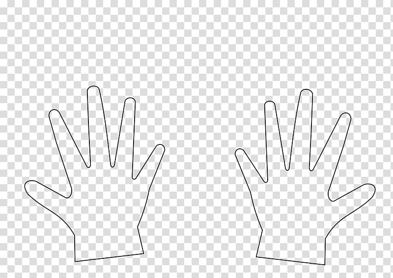 Thumb Paper Hand model White, Outline Of Hands transparent background PNG clipart