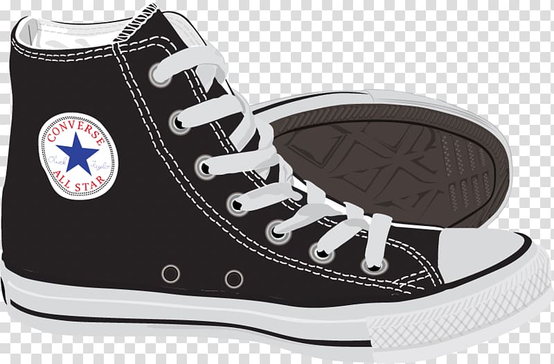 pair of black Converse All-Star high-tops, Hipster Polyvore Ray-Ban Wayfarer Converse Fashion, painted Converse shoes transparent background PNG clipart