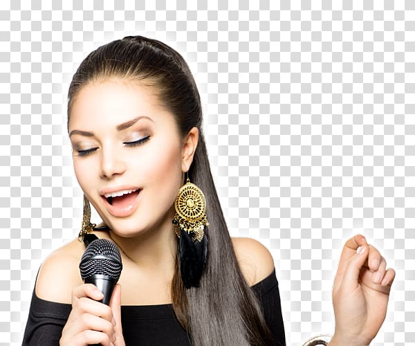 Microphone Singing Woman, microphone transparent background PNG clipart