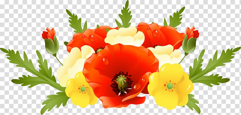 Floral design Flower bouquet Euclidean , Beautifully realistic floral decoration transparent background PNG clipart