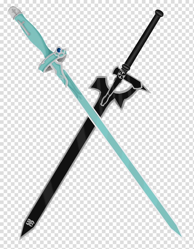 black and blue swords , Kirito Asuna Sword Art Online Sinon, sword art transparent background PNG clipart