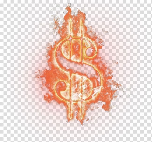 Light Flame Logo Illustration, Dollar symbol transparent background PNG clipart