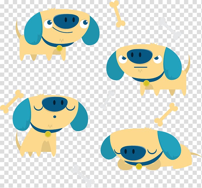 Dog Cuteness Illustration, 4 cute pig nose dog material transparent background PNG clipart