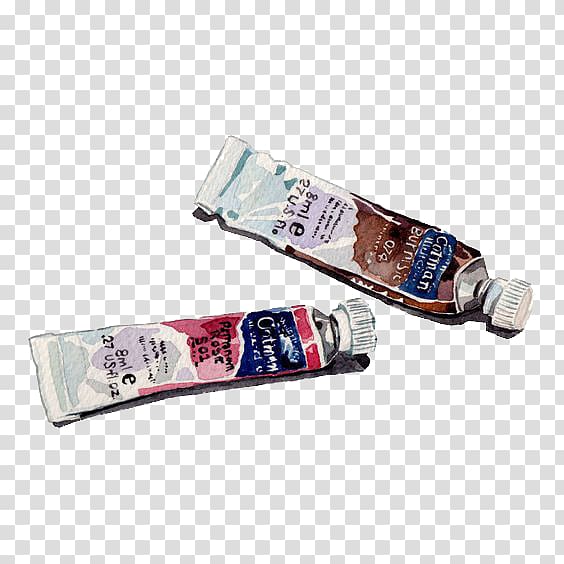 Watercolor painting Art Drawing Illustration, toothpaste transparent background PNG clipart