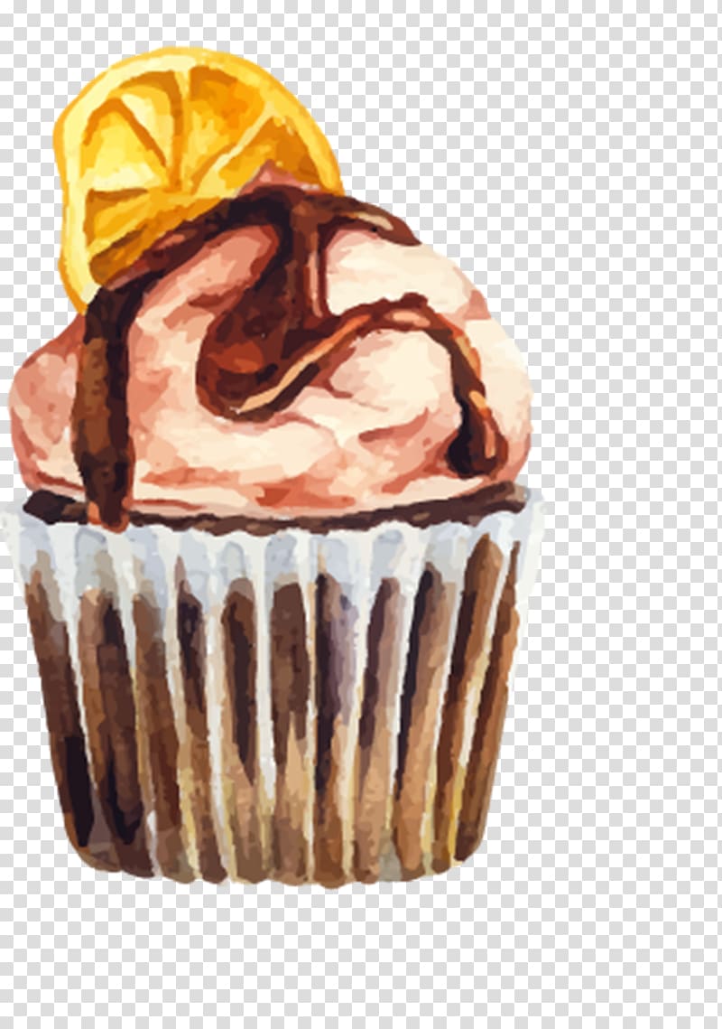 Coffee Cafe Cupcake Bakery, Hand-painted lemon ice cream transparent background PNG clipart
