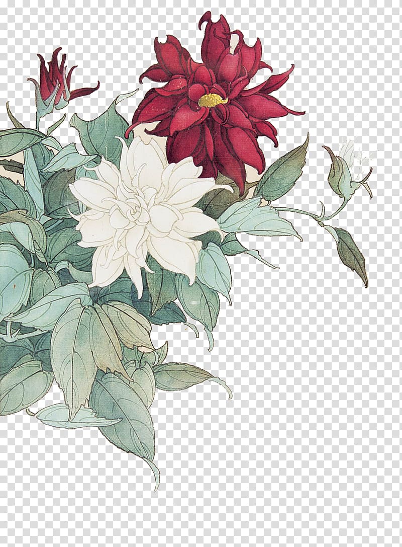 white and red flowers illustration, Moutan peony Paeonia lactiflora Red, Red peony white peony transparent background PNG clipart