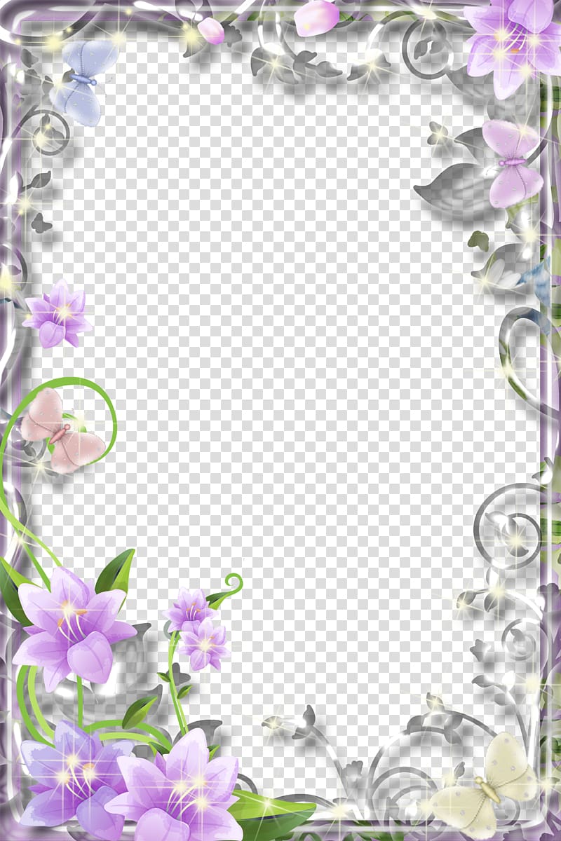 pink and blue floral border template, Scape, Mood Frame transparent background PNG clipart