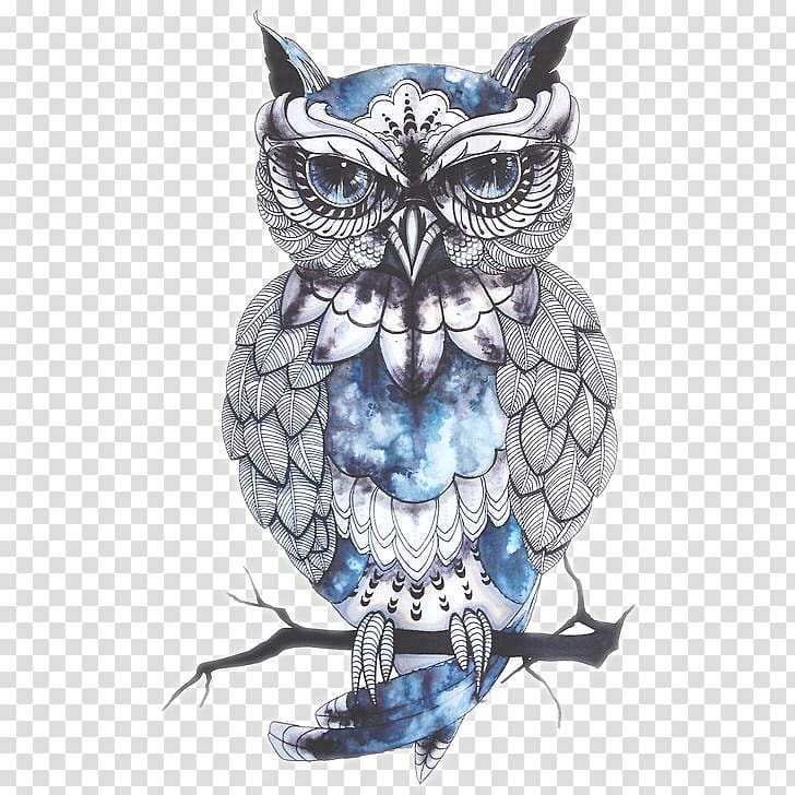 owl , Owl Tattoo artist Bird Drawing, Owl Tattoo transparent background PNG clipart