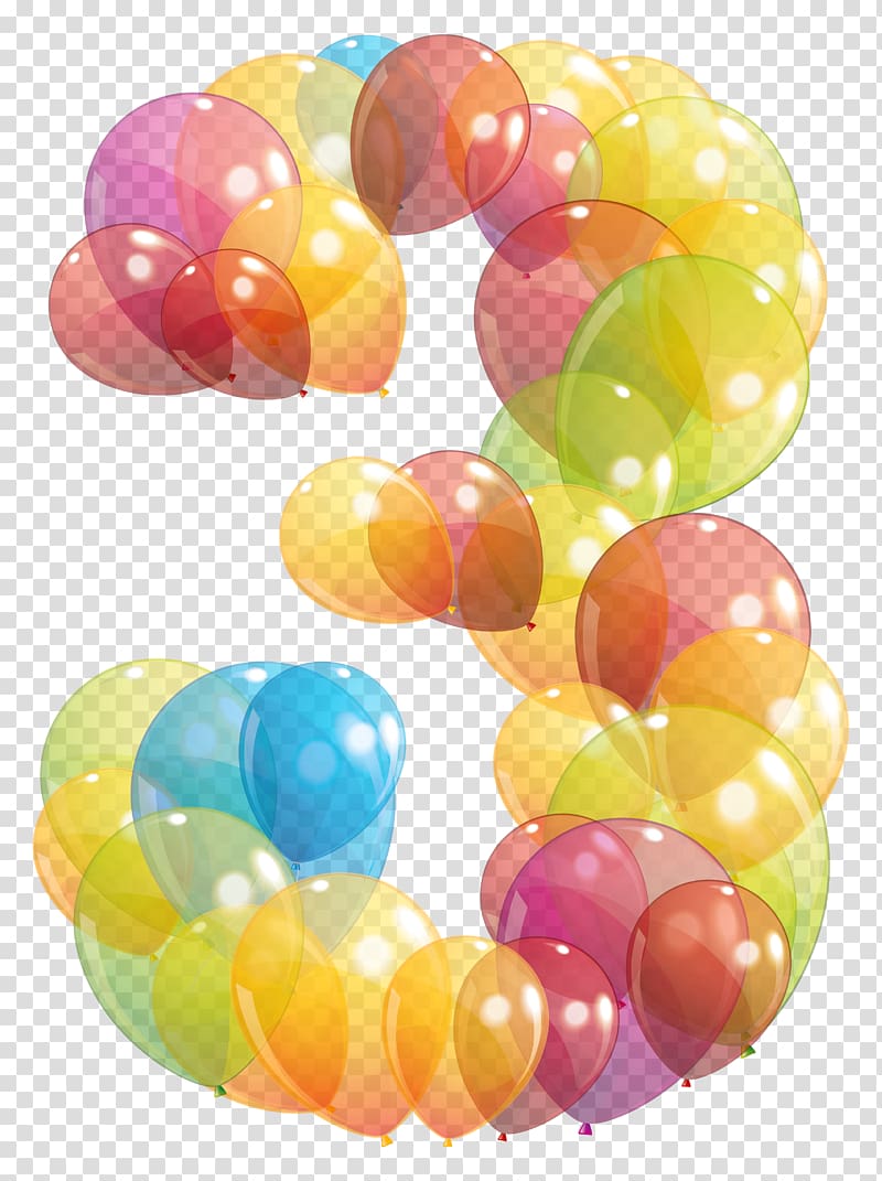 Balloon Birthday Number , decorative balloons transparent background PNG clipart