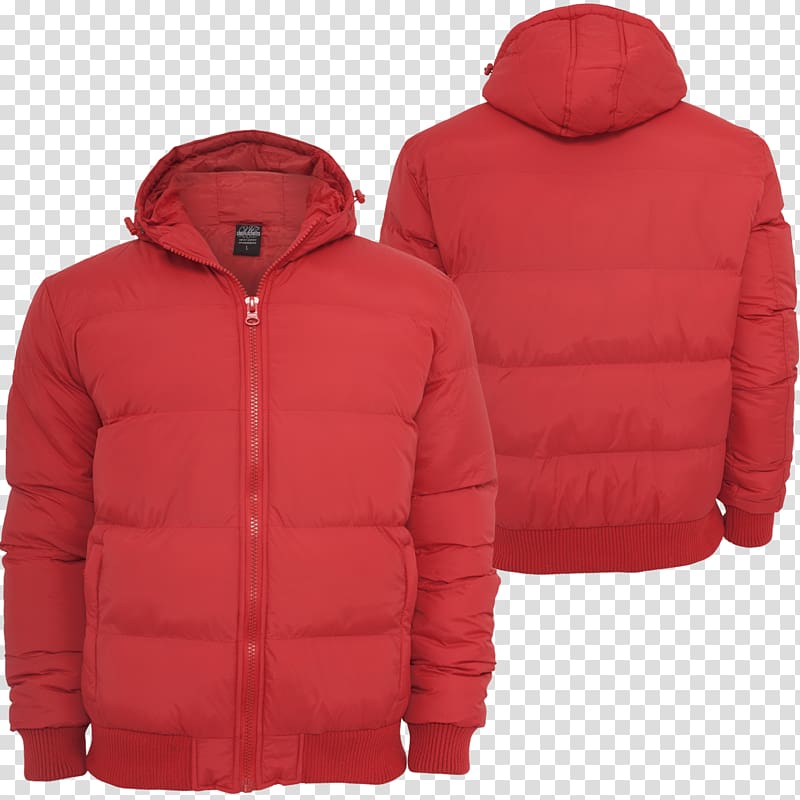 Urban Classics Hooded Bubble Blouson Winter Jacket Polar fleece Product, nylon jacket with hood transparent background PNG clipart