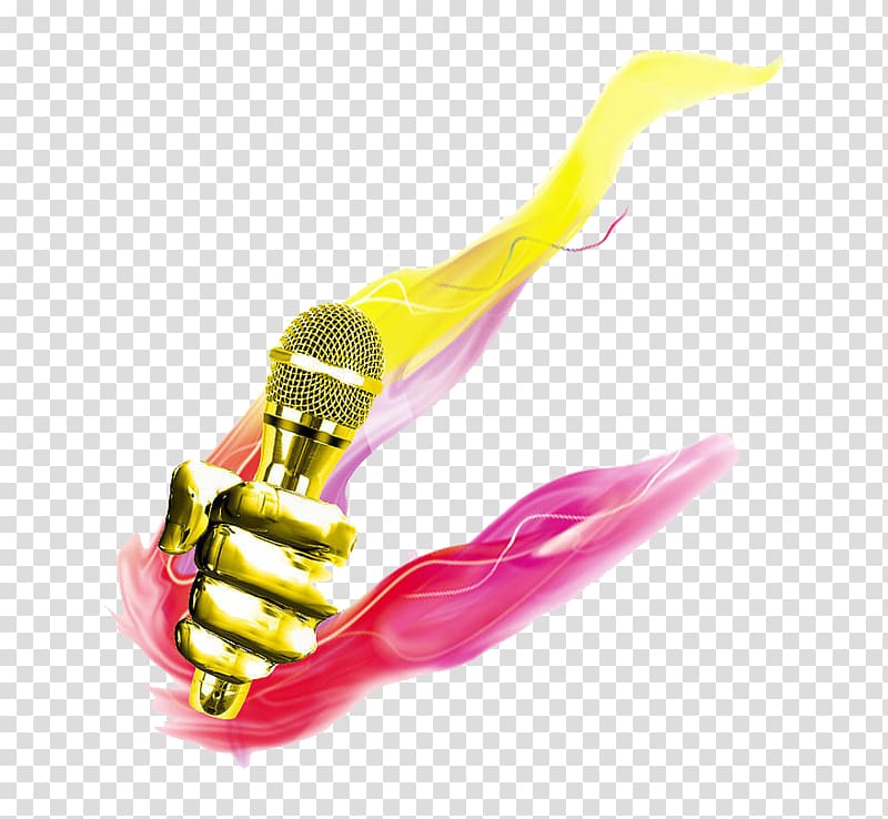 Microphone Aurkezle Poster News presenter, Gold microphone creative Mandarin game transparent background PNG clipart