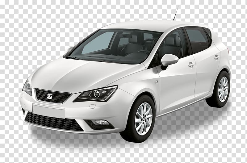 white Seat Ibiza 5-door hatchback, Seat White transparent background PNG clipart