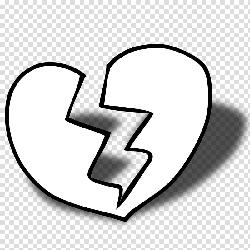 Broken heart Black and white , Black And White Heart transparent background PNG clipart