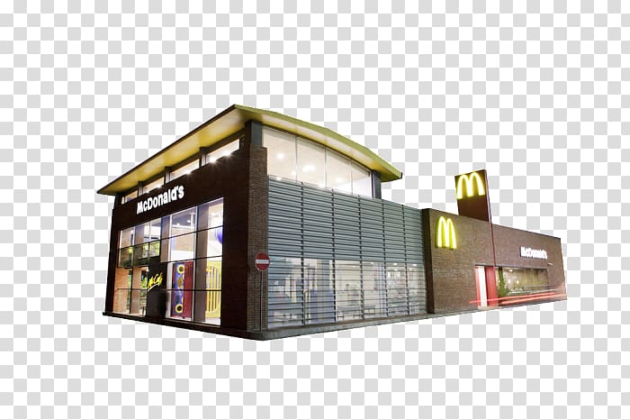 McDonald\'s Restaurant Hospitality industry Building, Restaurant building transparent background PNG clipart