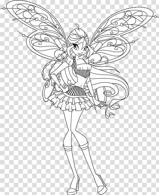 Winx Club: Believix in You Stella Bloom Aisha Black and white, others transparent background PNG clipart