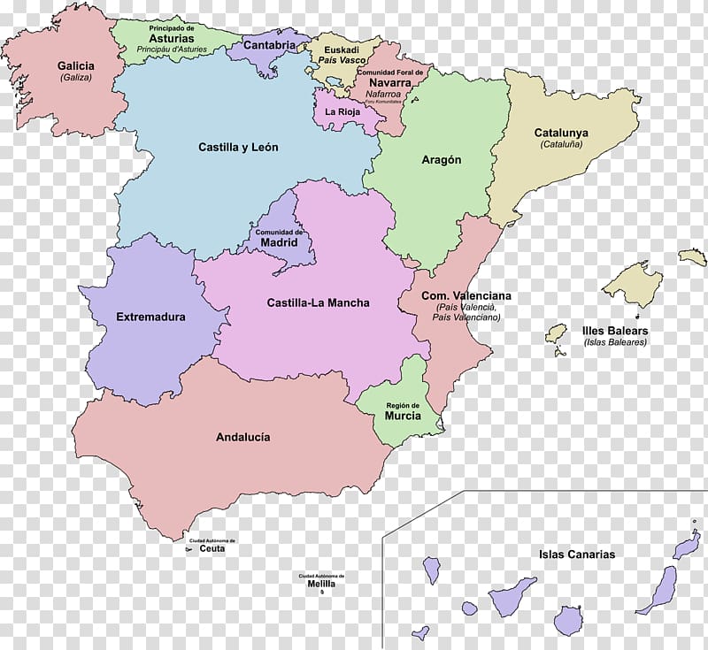 Autonomous communities of Spain Political divisions of Spain Constitution of Spain Administrative division, maps transparent background PNG clipart