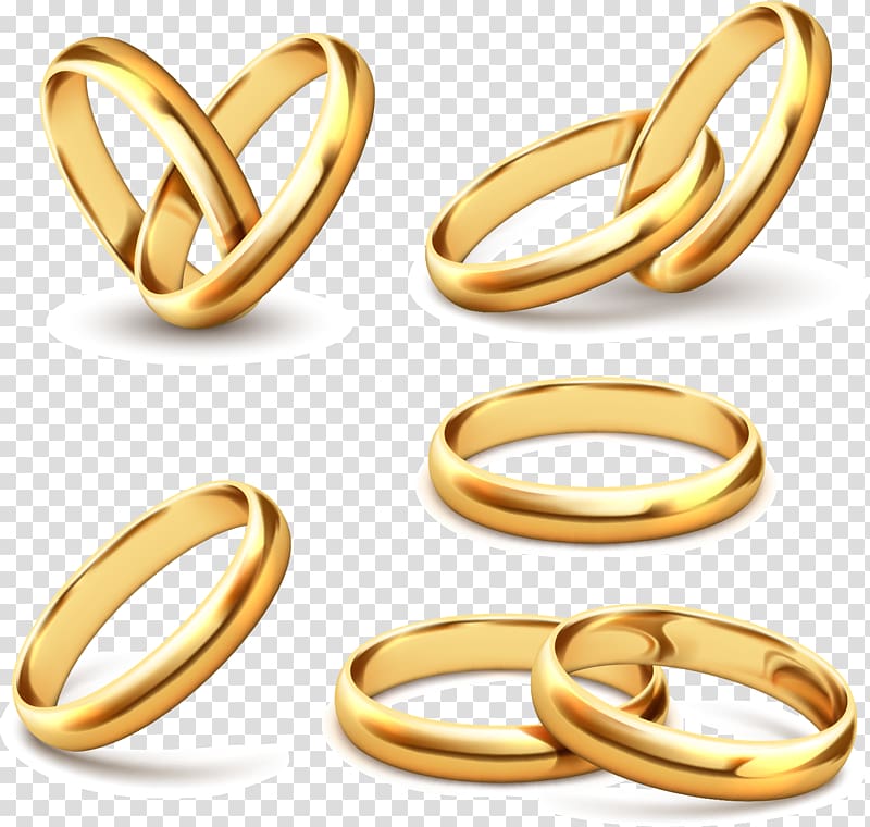 gold-colored rings , Wedding ring Gold , Gold on the ring transparent background PNG clipart