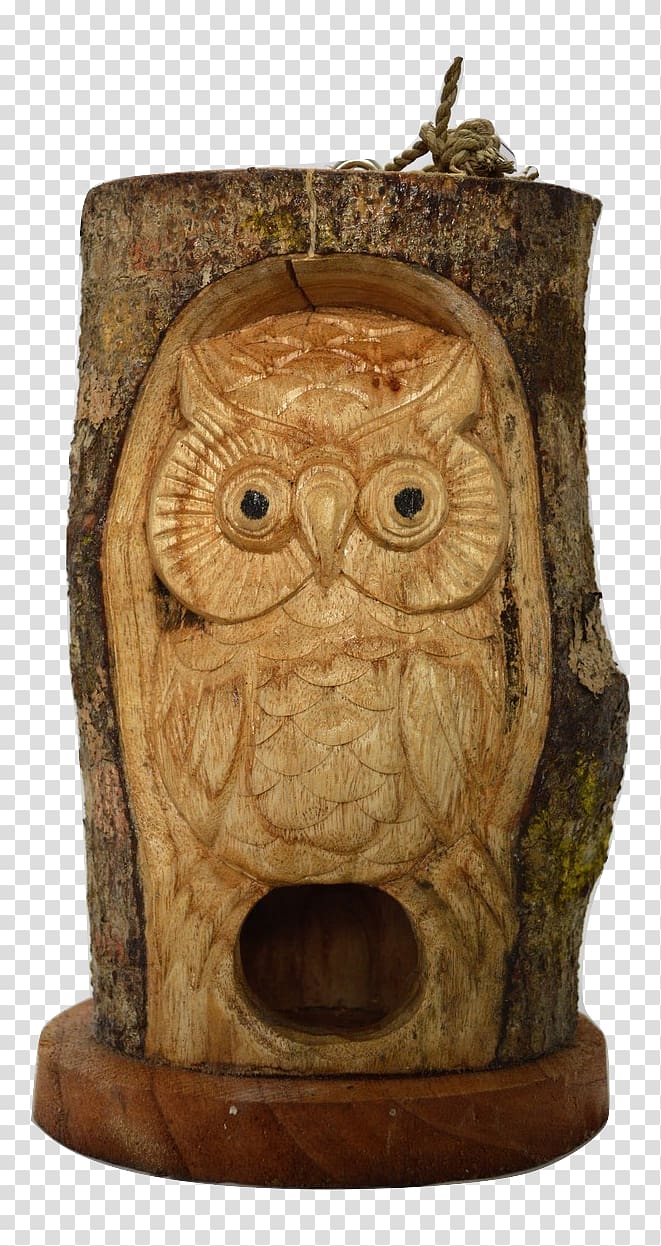 Owl Wood carving /m/083vt Bird, Bird Looking in Mirror transparent background PNG clipart