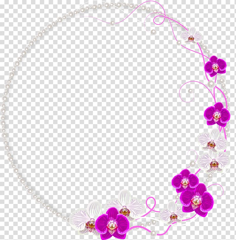 hand painted purple orchid borders transparent background PNG clipart