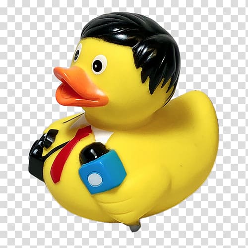 Rubber duck Natural rubber Toy Bird, news reporter transparent background PNG clipart