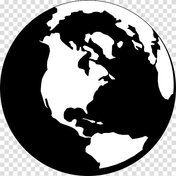 white and black planet sketch, World Globe Black and white , Earth Black transparent background PNG clipart