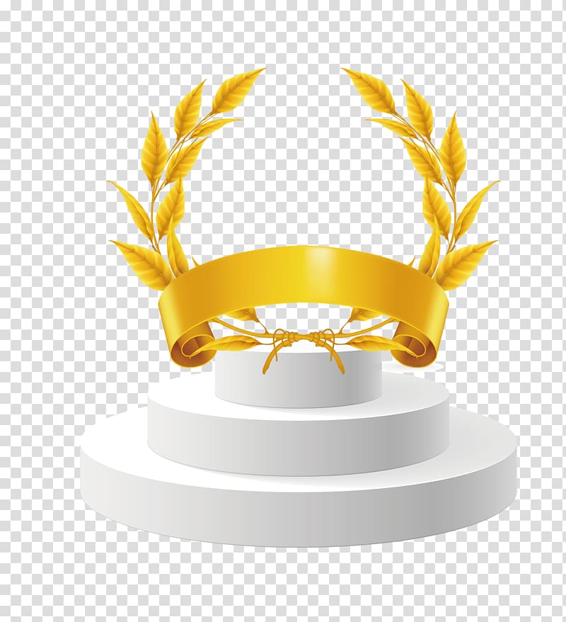 gold leaf headband illsutration, Gold , gold wheat championship stage transparent background PNG clipart