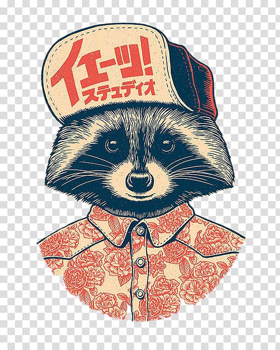Studio Graphic design Drawing Illustration, Raccoon waiter transparent background PNG clipart