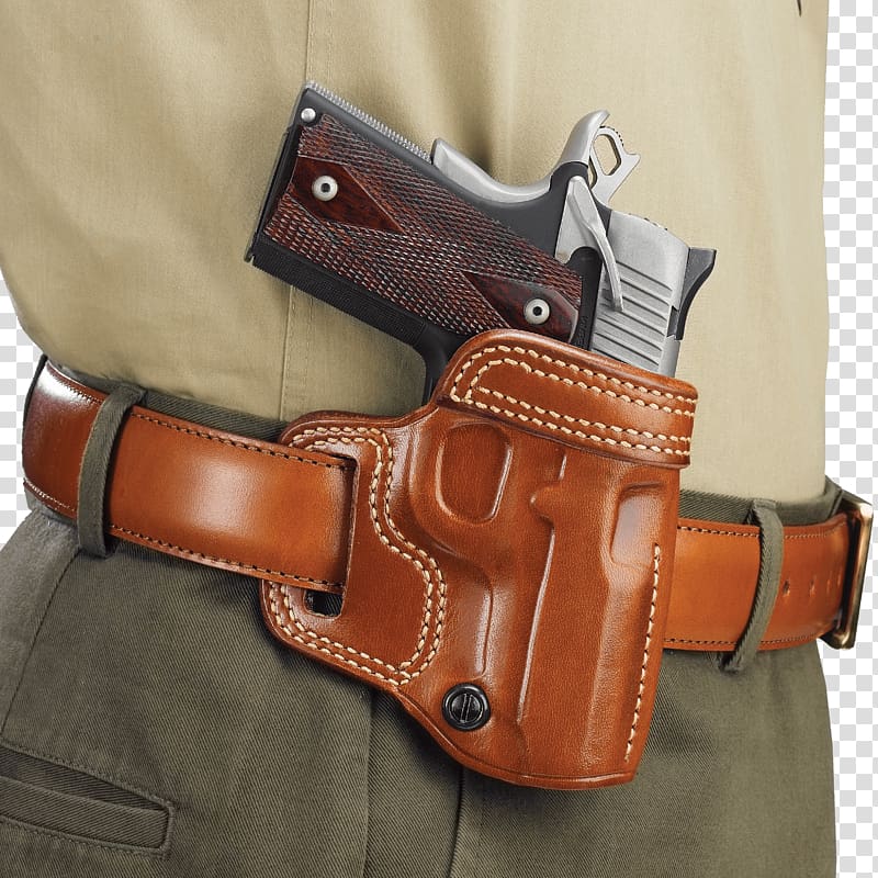 Gun Holsters Thumb break Firearm Paddle holster M1911 pistol, Handgun Holster transparent background PNG clipart