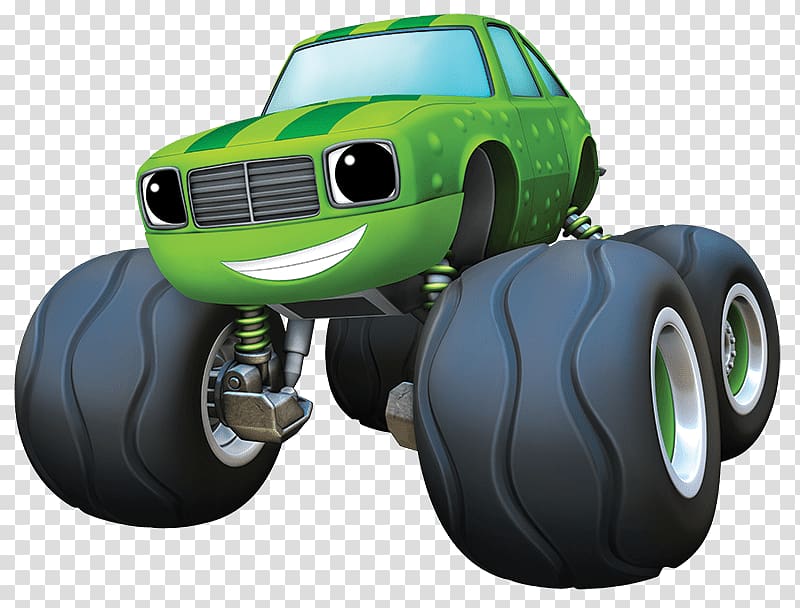 green and black monster truck art, Blaze and the Monster Machines Pickle transparent background PNG clipart
