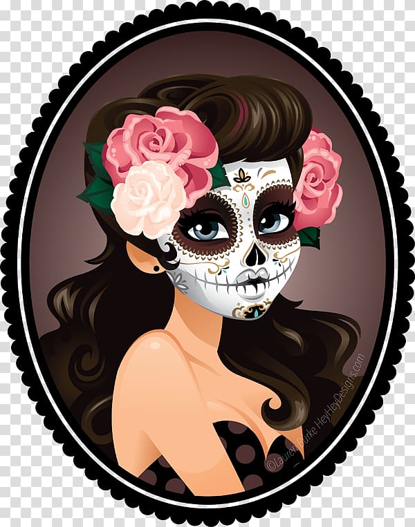 La Calavera Catrina Skull Art Tattoo, Day Of Dead transparent background PNG clipart