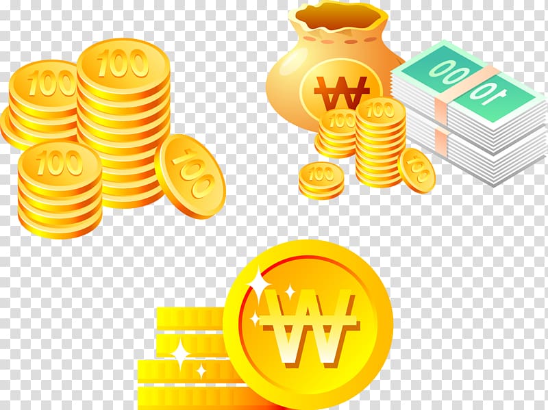 Coin Money Finance Numismatics Graphic design, Gold coins material money transparent background PNG clipart