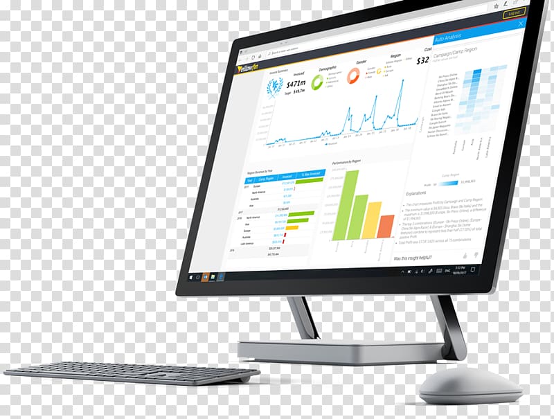 Computer Monitors Yellowfin Business Intelligence Computer Software Analytics, Computer transparent background PNG clipart