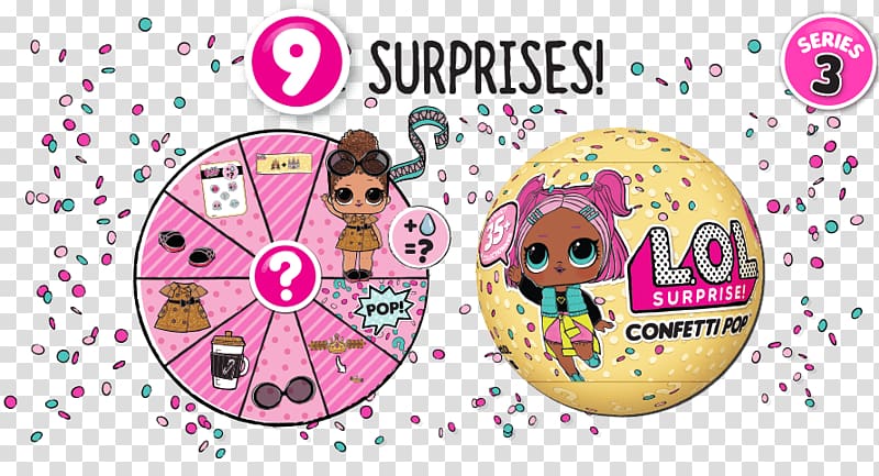 L.O.L. Surprise! Confetti Pop Series 3 L.O.L. Surprise! Lil Sisters Series 2 MGA Entertainment LOL Surprise! Littles Series 1 Doll Toy, doll transparent background PNG clipart